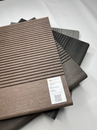 Ступень Ecodecking Техно полнотелая 345х22х4000 Серая