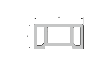 Поручень ограждений Ecodecking Техно 89х42х3000