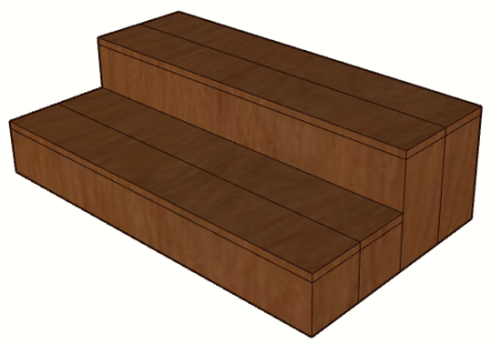 Уличная лестница Экодекинг Техно с 2 ступенями